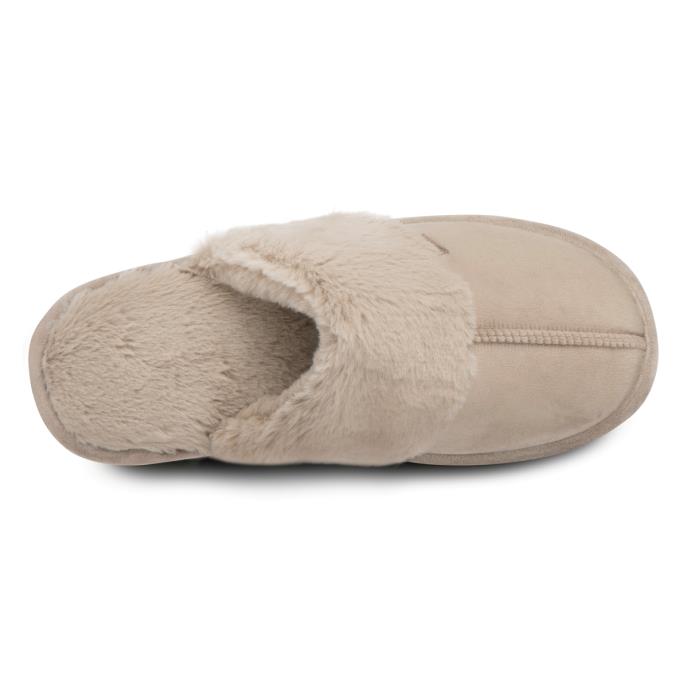 totes toasties® Ladies Velour Mule Slippers Taupe Extra Image 5